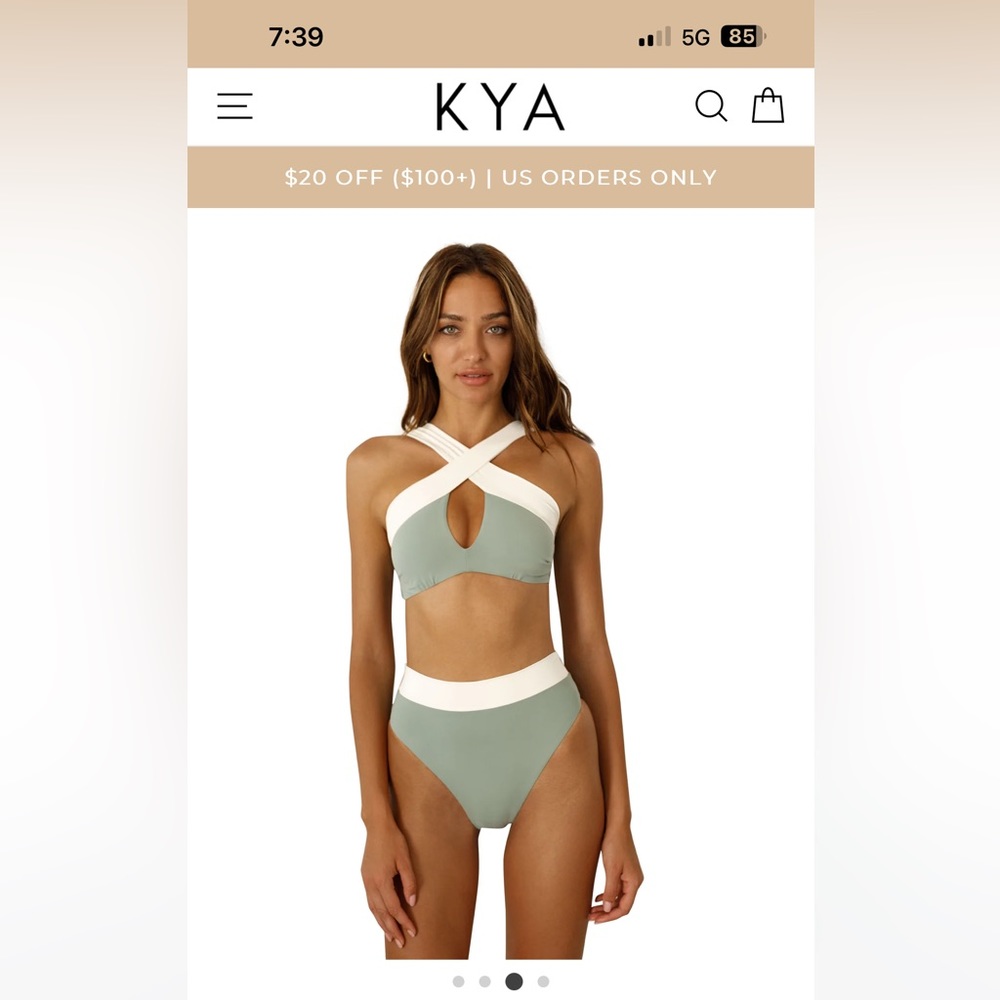 KYA Isla bottom x Coco top (pistachio/vanilla color).